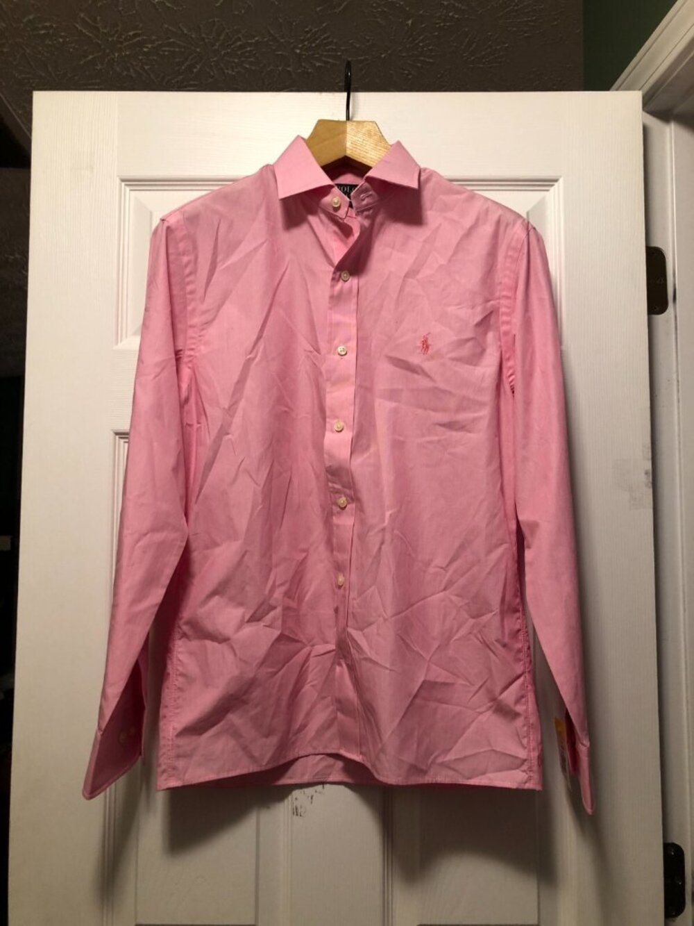 polo ralph lauren 15.5/32-33 men's new pink cotton dress shirt